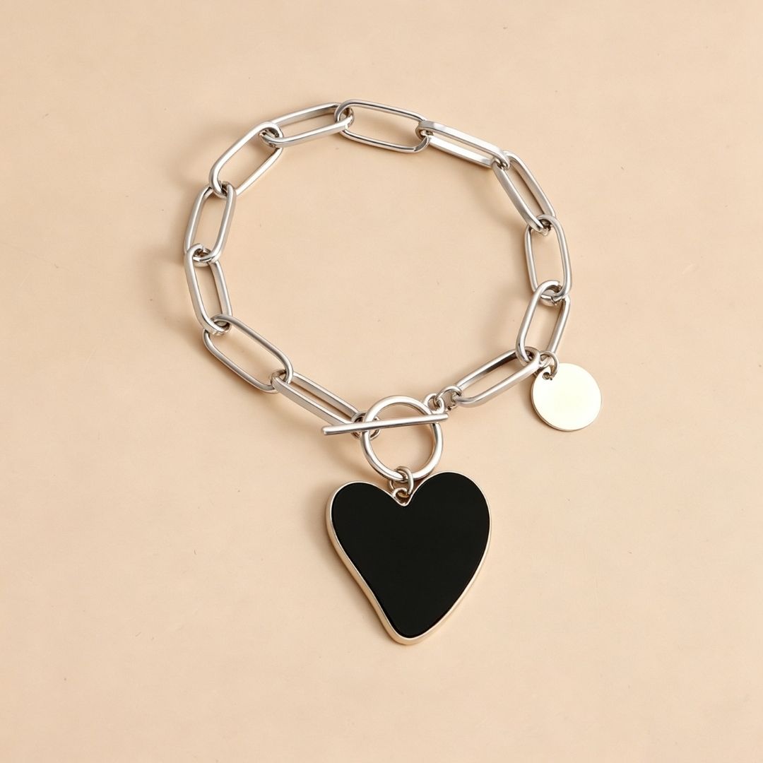 Noir Amore Heart Chain Bracelet