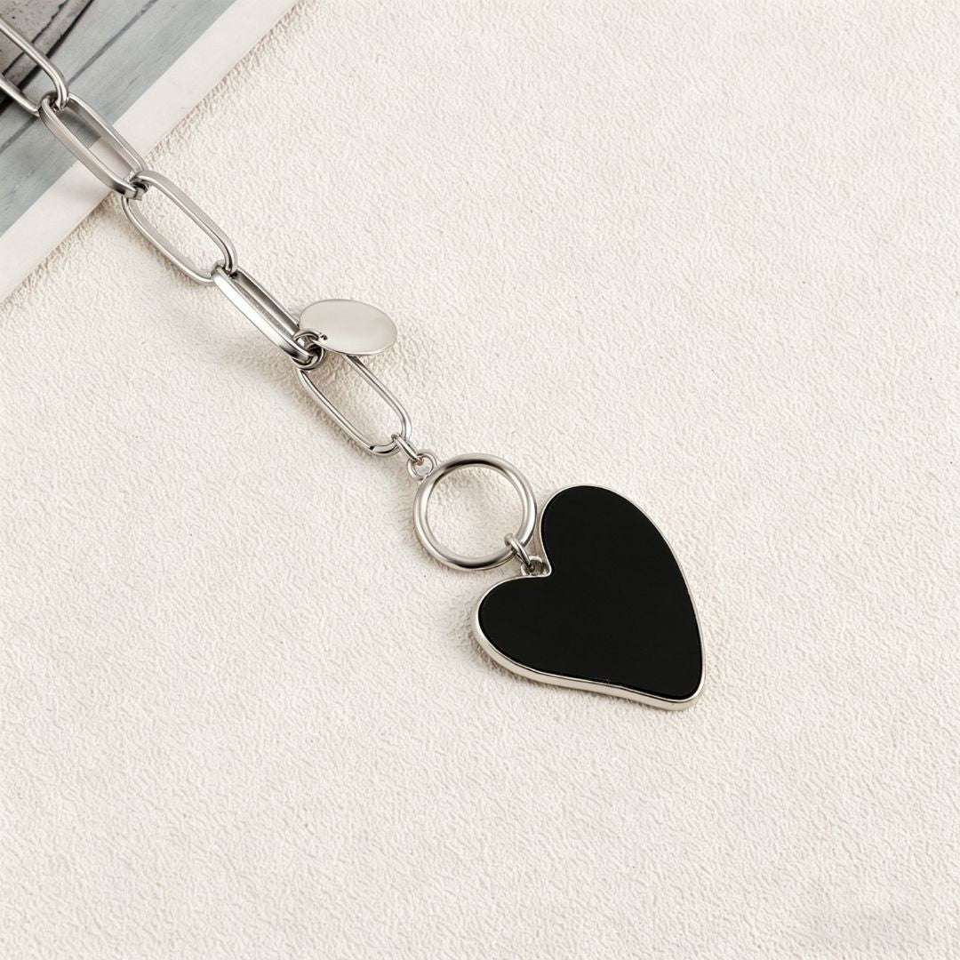 Noir Amore Heart Chain Bracelet
