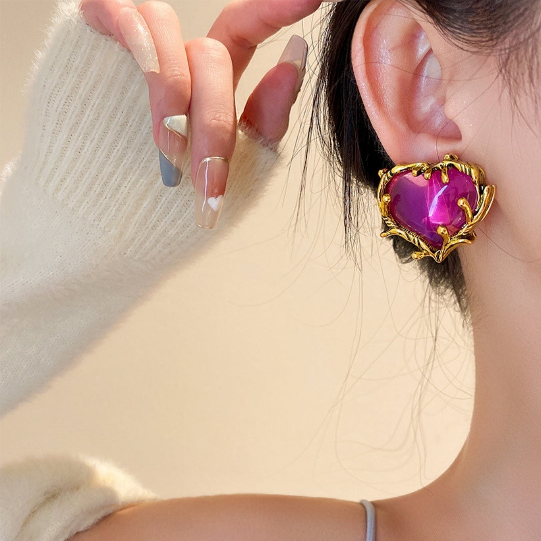 Cozy Crystal Heart Earrings