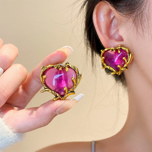 Cozy Crystal Heart Earrings