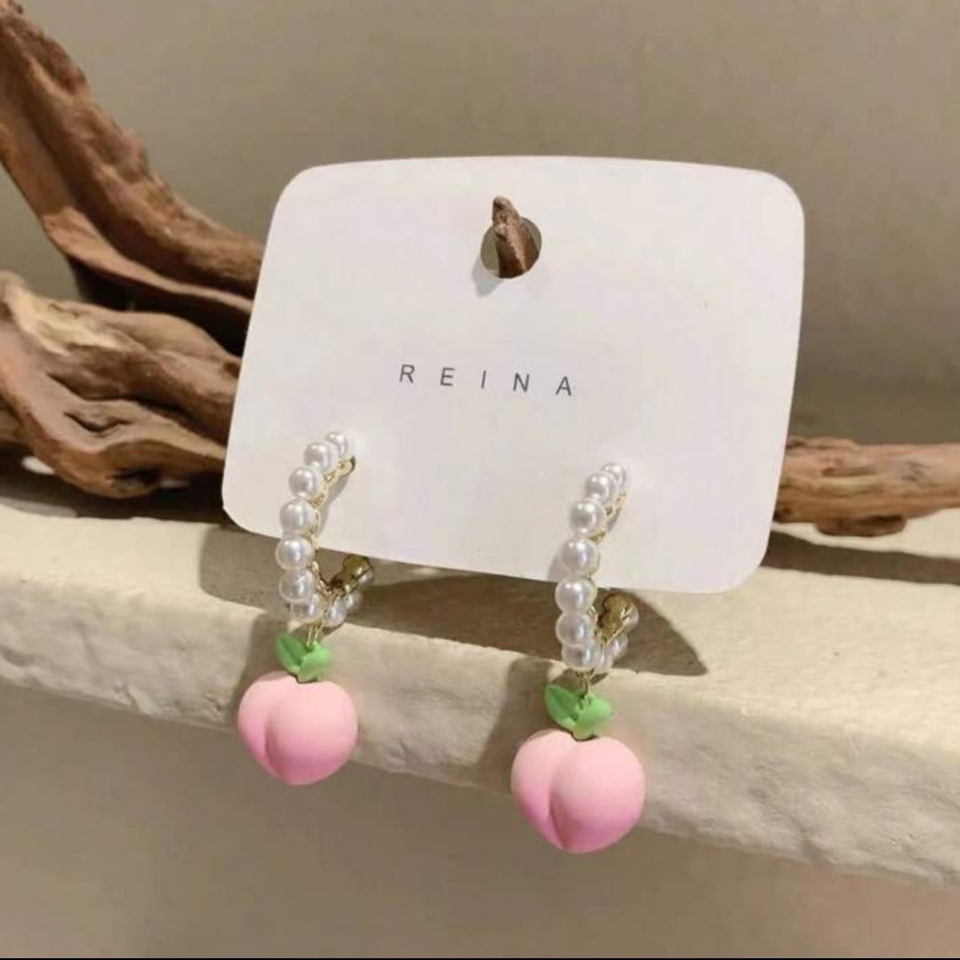 Summer Peach Charm Earrings