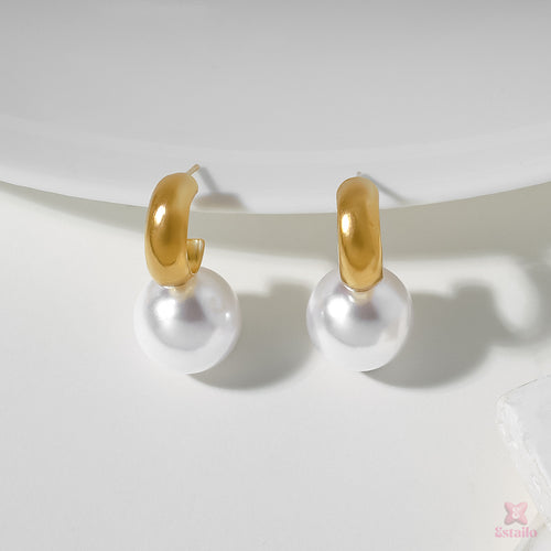 Pearl Loop Earrings