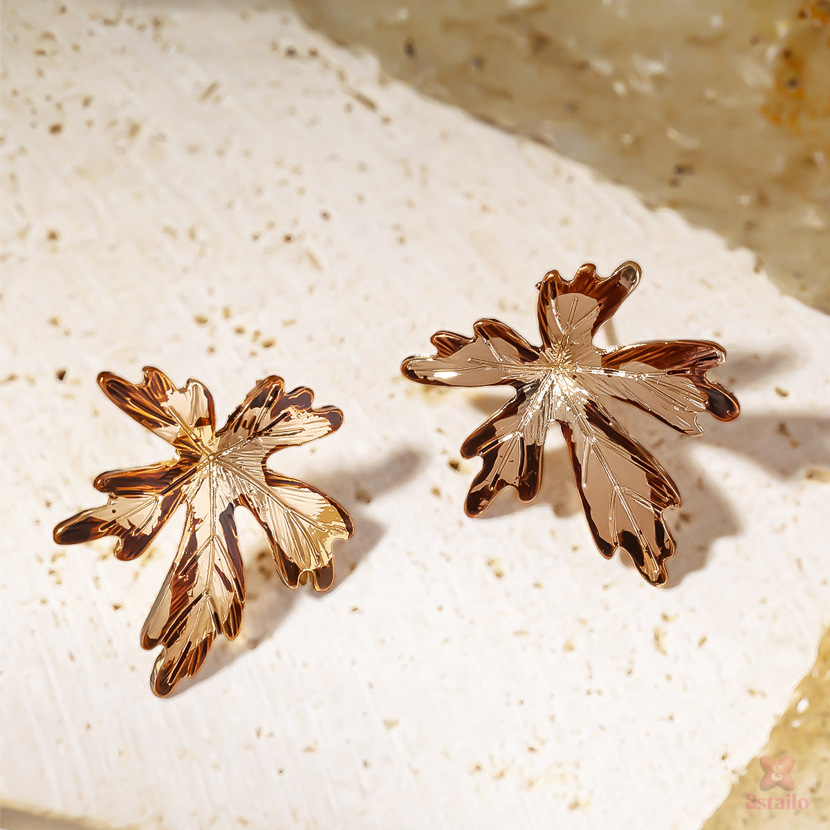 Golden Maple Leaf Earring