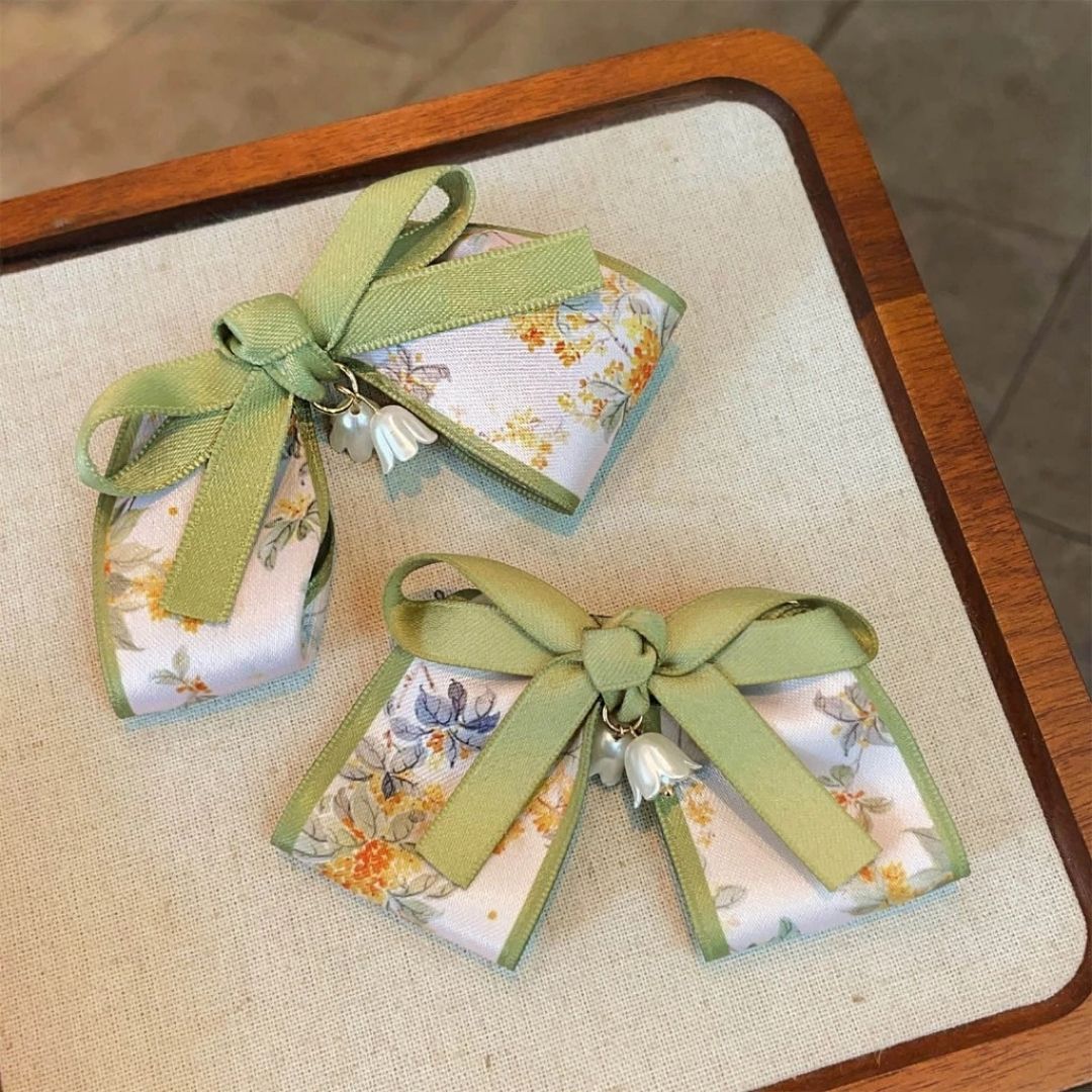 Green Bow Hair Barrette (PACK OF 1)