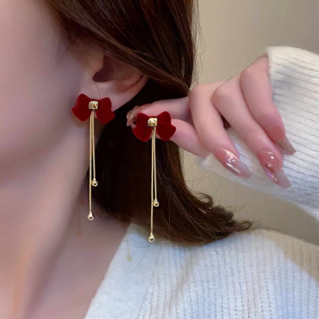 Velvet Ribbon Dangler Earrings