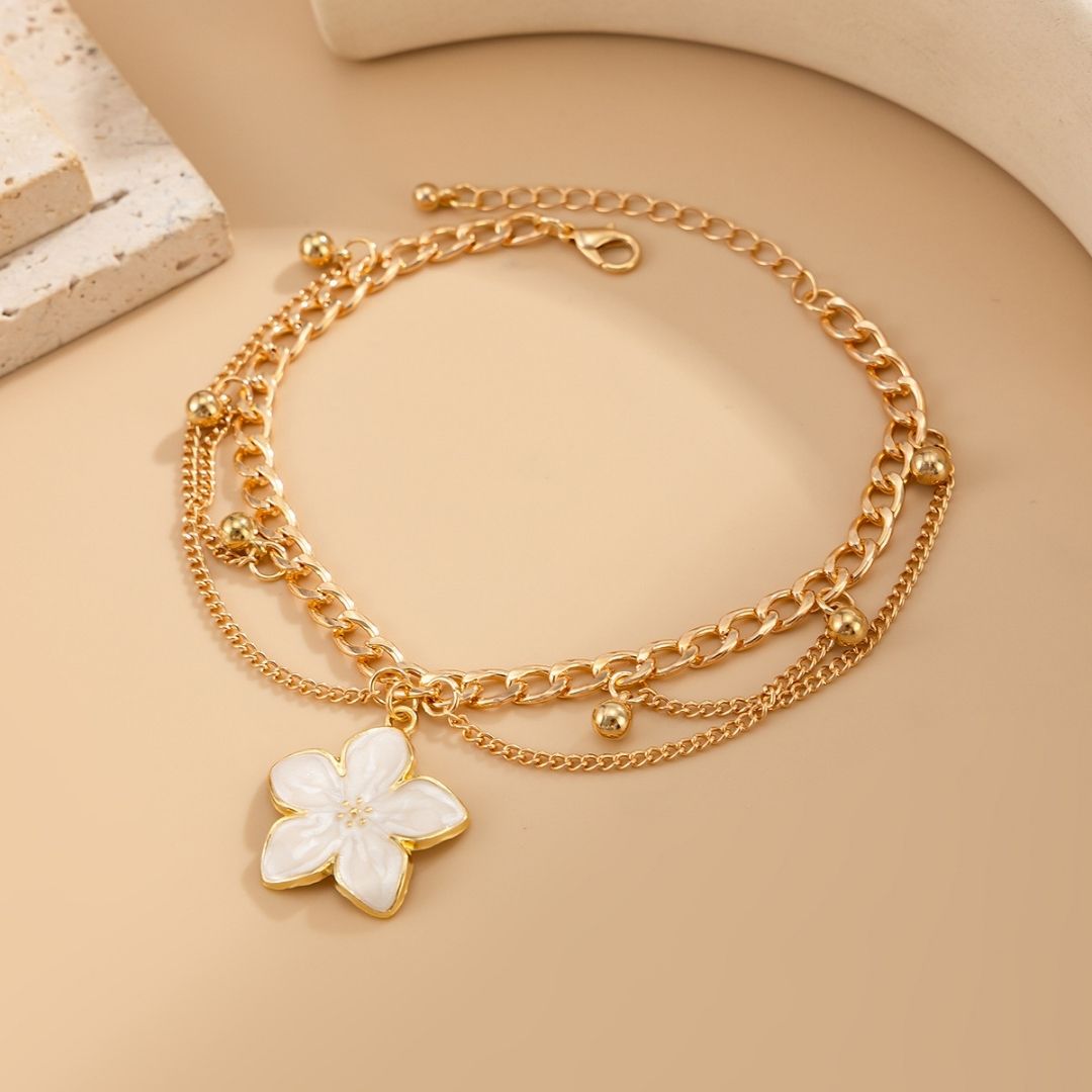 Bali Bloom Layered Anklet
