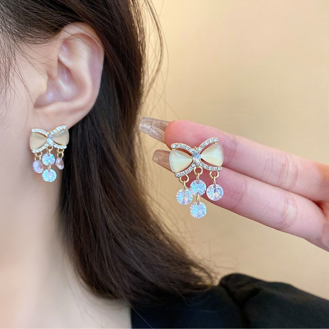Blush Ribbon Dangles Earrings
