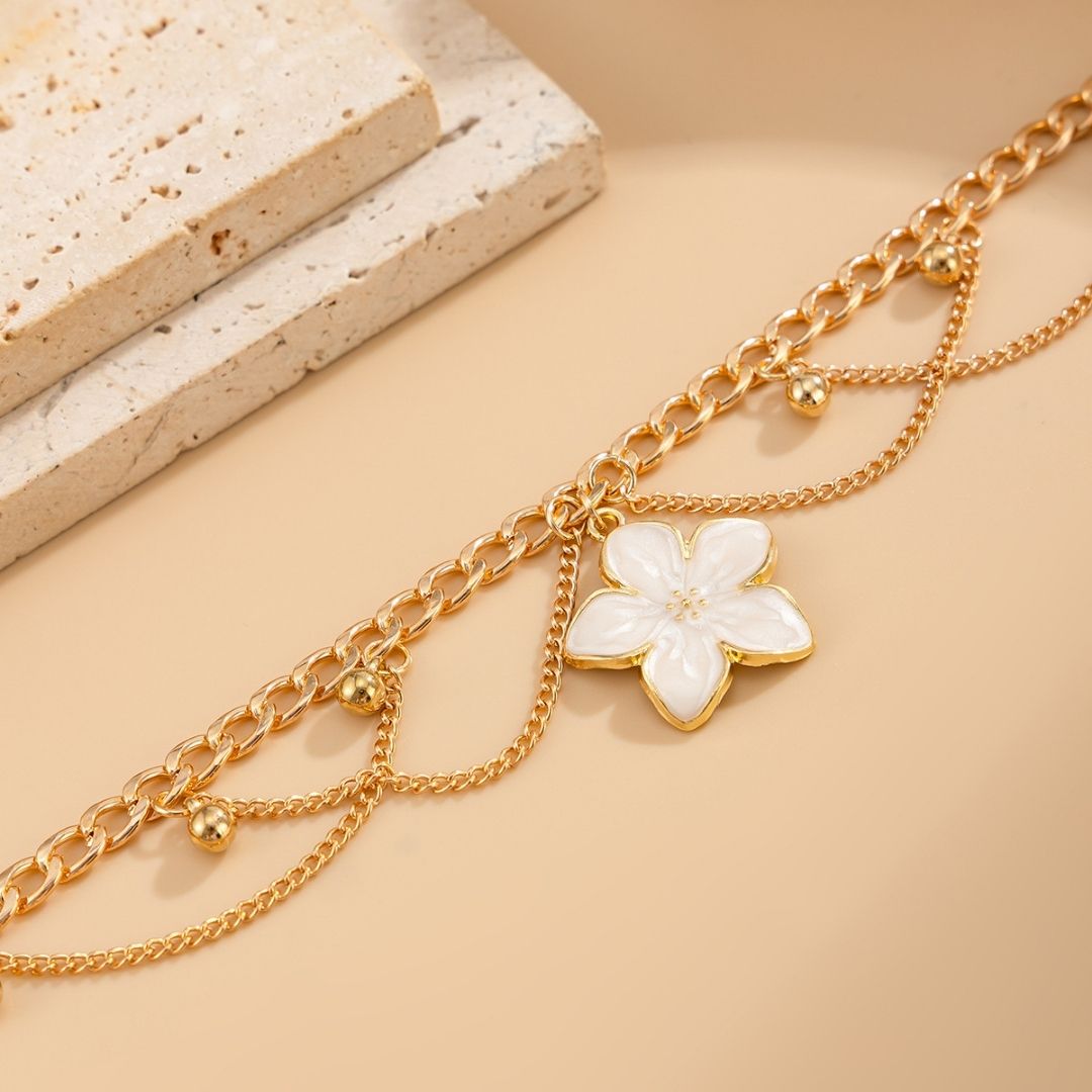 Bali Bloom Layered Anklet