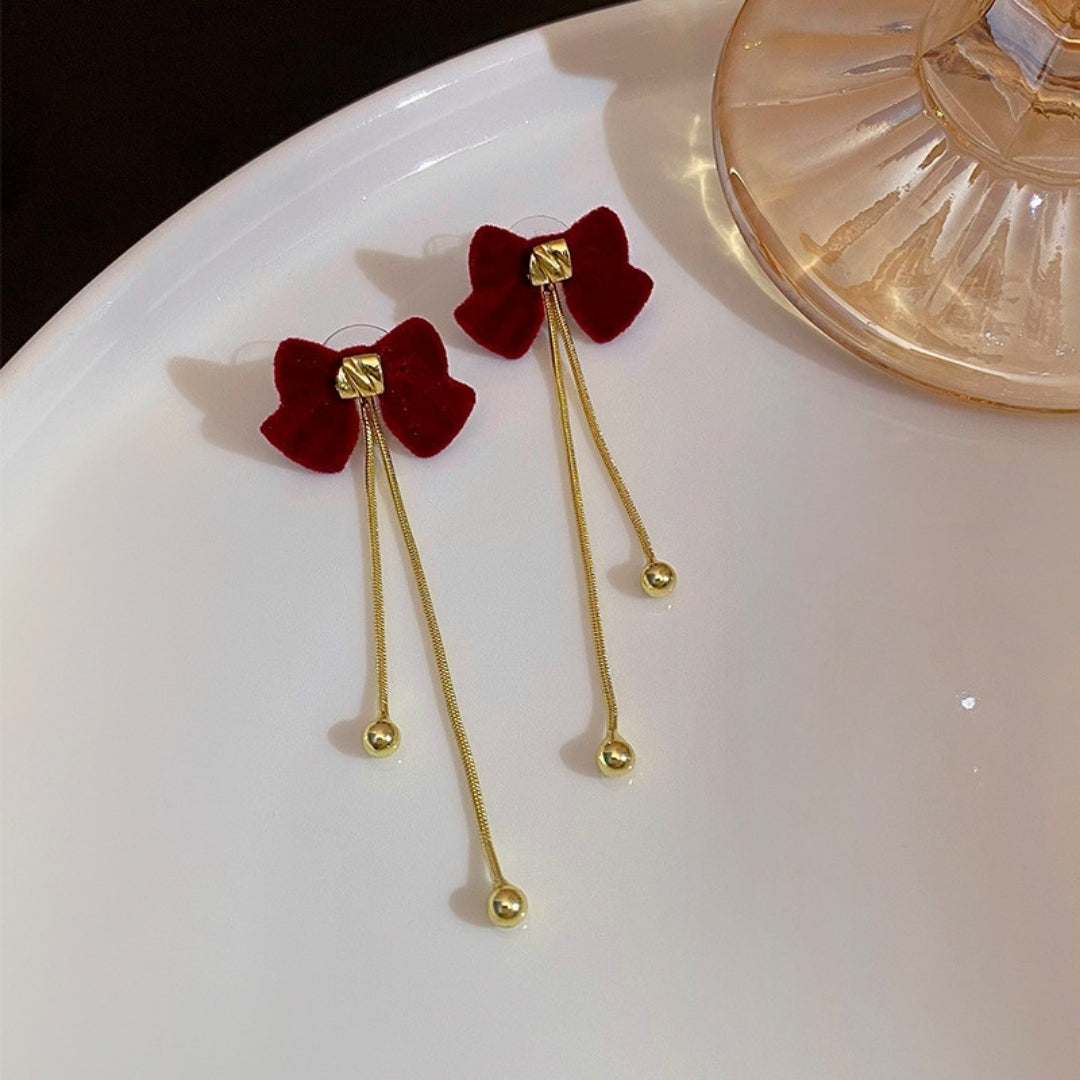 Velvet Ribbon Dangler Earrings
