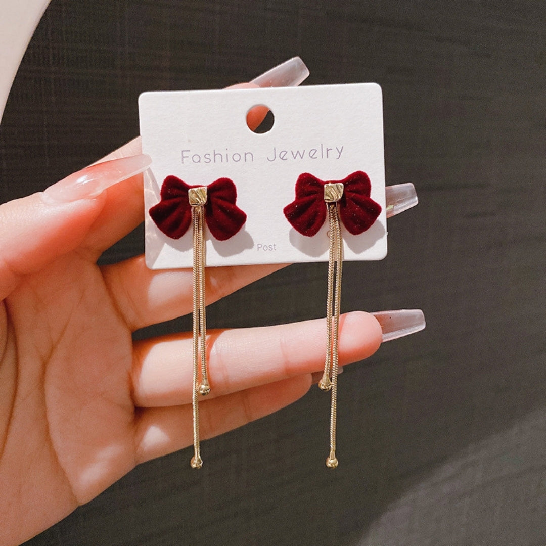 Velvet Ribbon Dangler Earrings