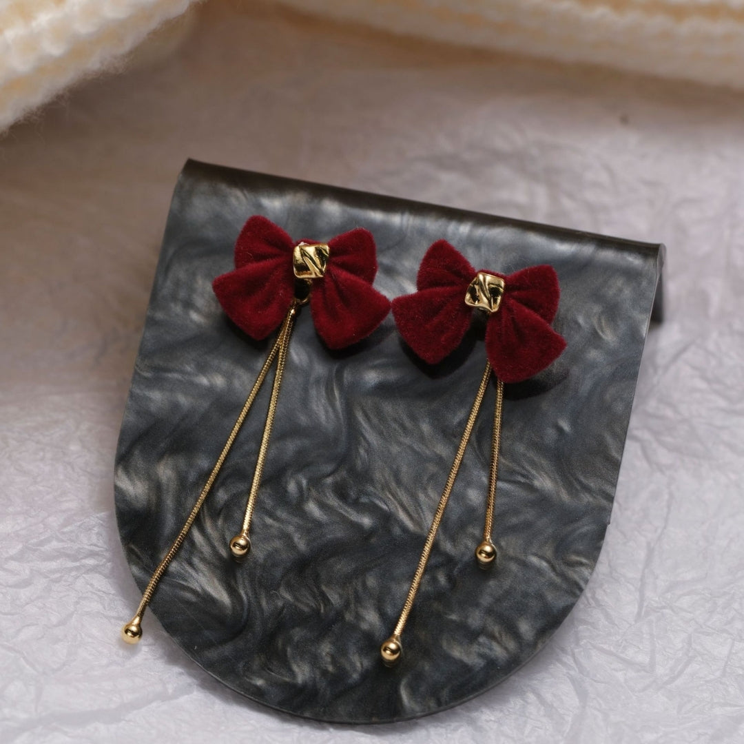 Velvet Ribbon Dangler Earrings