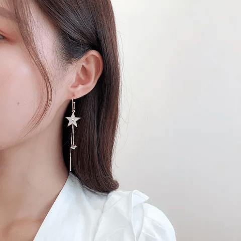 Over The Moon Long Chain Earrings
