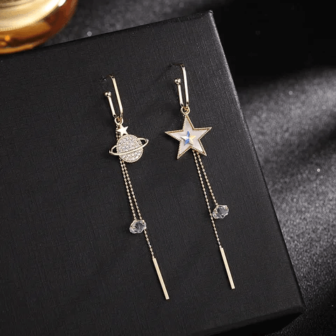 Over The Moon Long Chain Earrings
