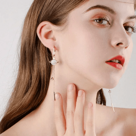 Over The Moon Long Chain Earrings