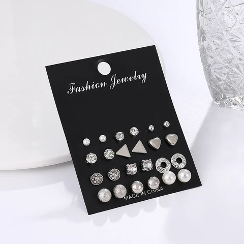 Cocktail Mix Stud Card Earrings