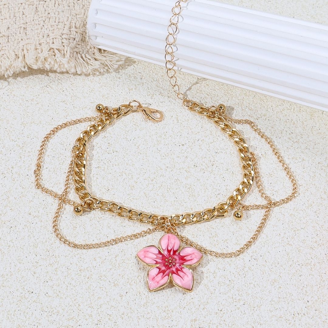 Kauai Hibiscus Layered Anklet