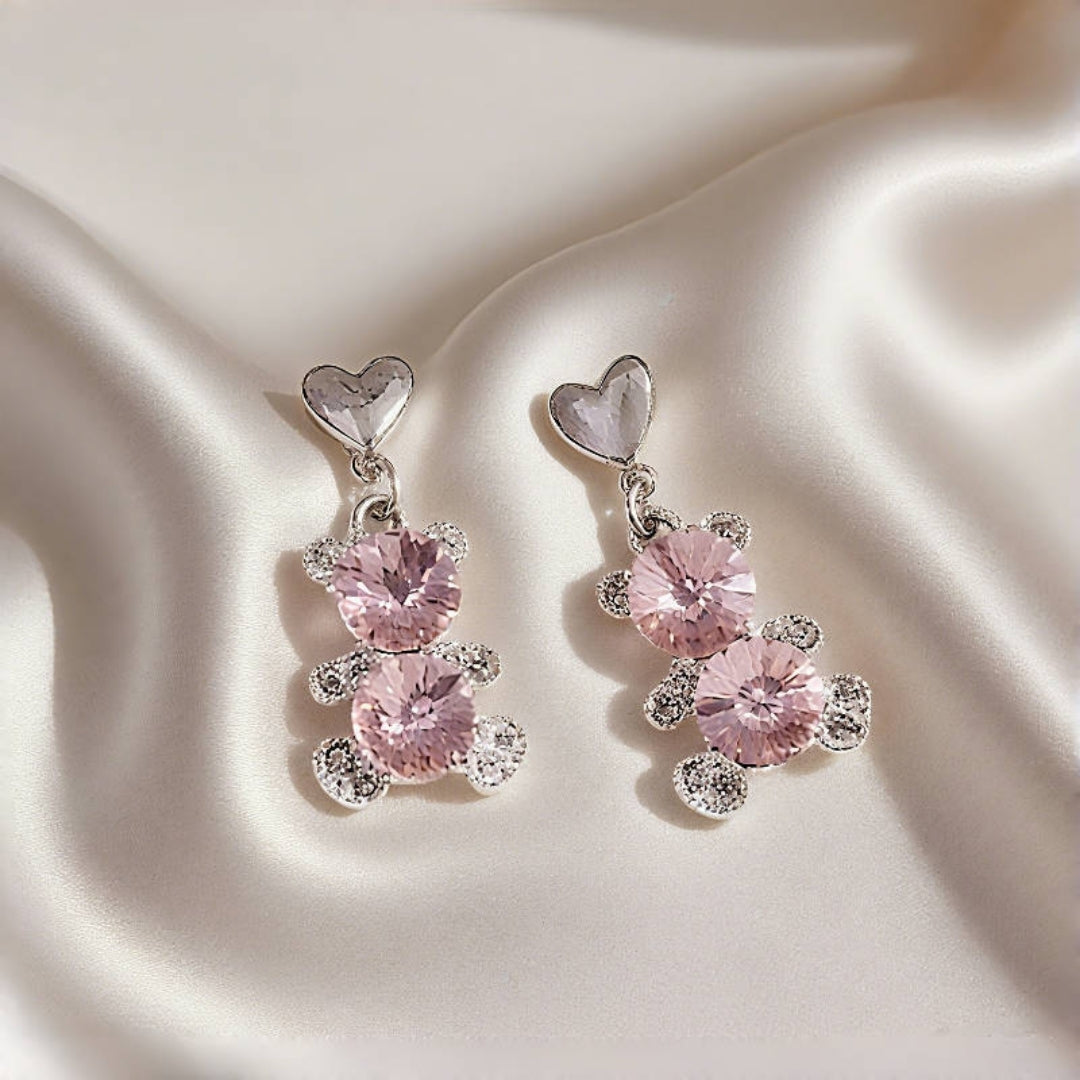 Pink Teddy Love Earrings
