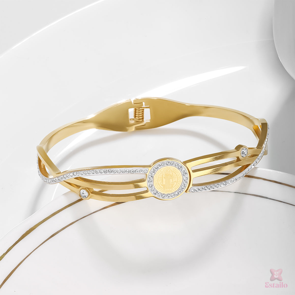 Glamorous Gold Cuff Bracelet