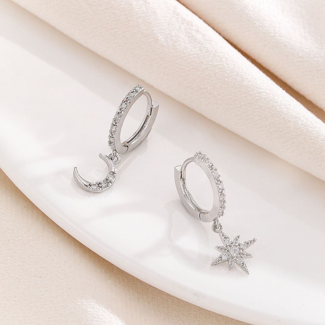 Star & Moon Dangle Earrings