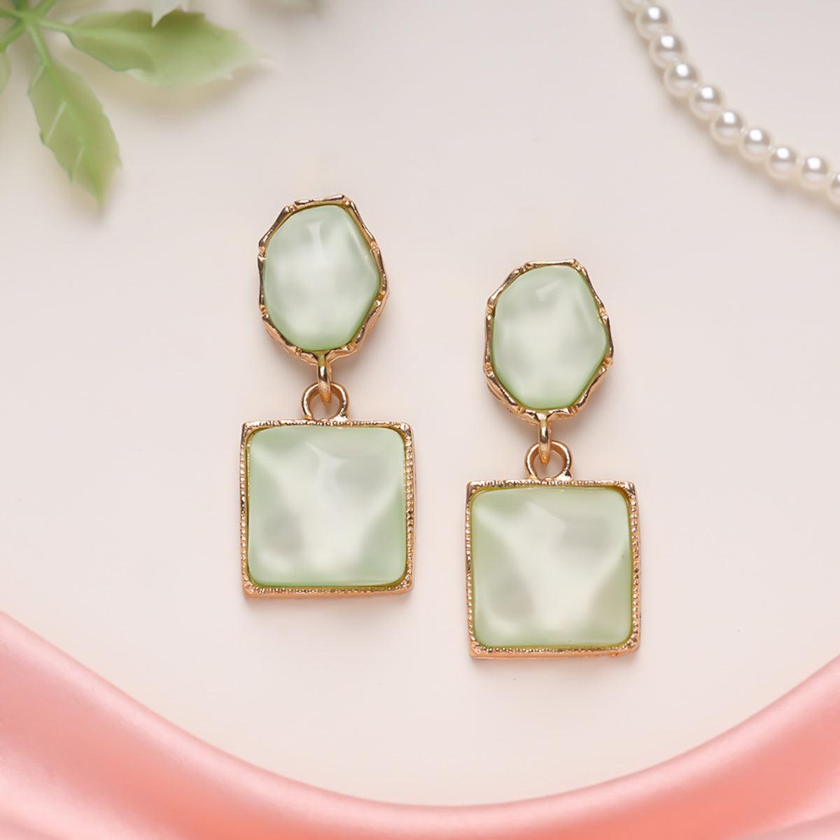 Lime Mist Statement Earrings