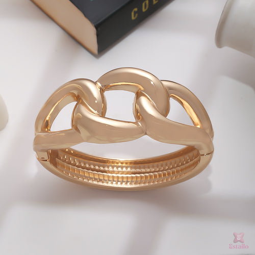Gilded Linked Cuff Bracelet