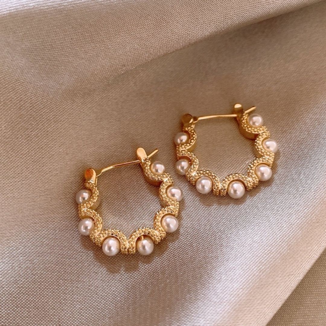Luminous Wave Hoop Earrings