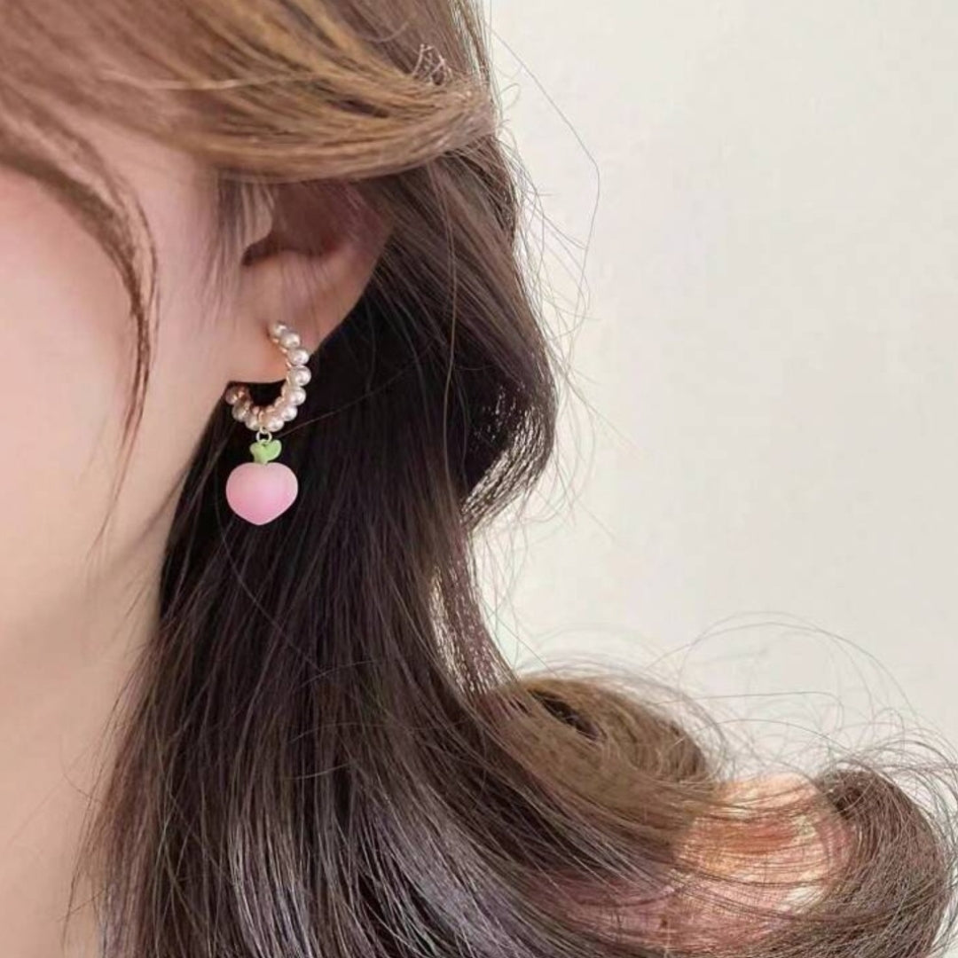 Summer Peach Charm Earrings