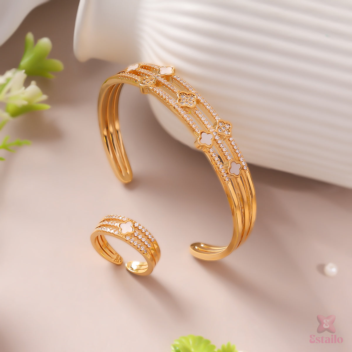 Dazzling Aura Bracelet and Ring