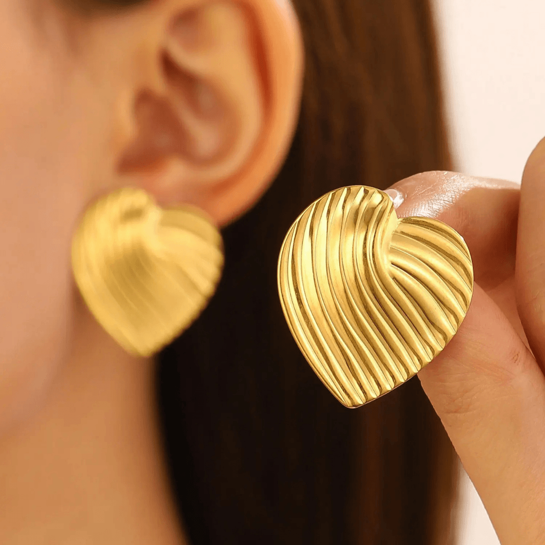 Golden Heart Earrings