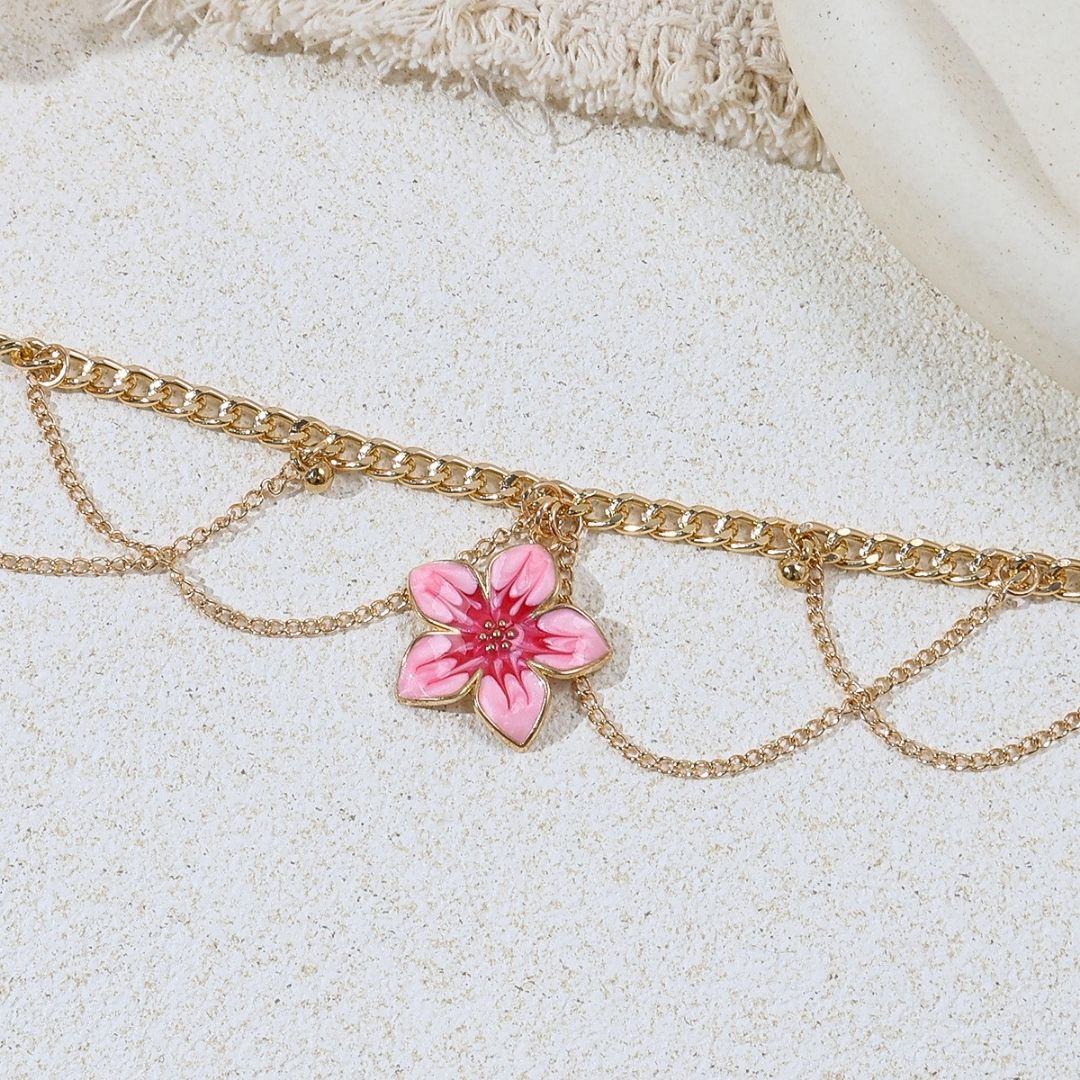 Kauai Hibiscus Layered Anklet