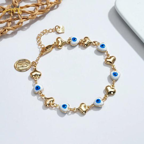 Evil eye metal bracelet