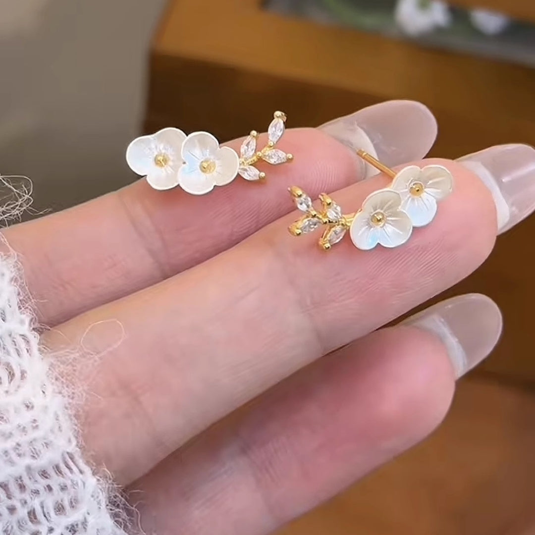 Graceful White Bloom Earrings