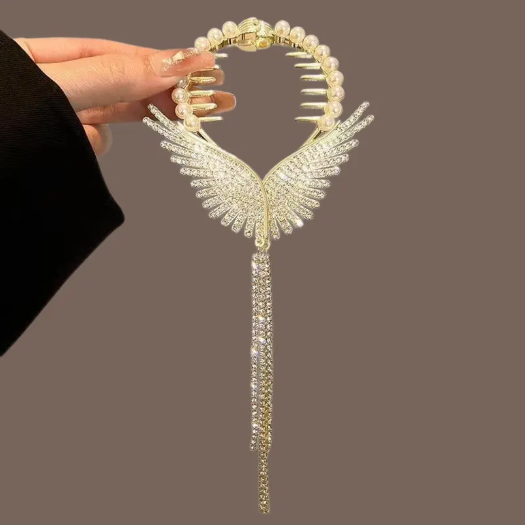 Angel Wings Pearl Hair Claw
