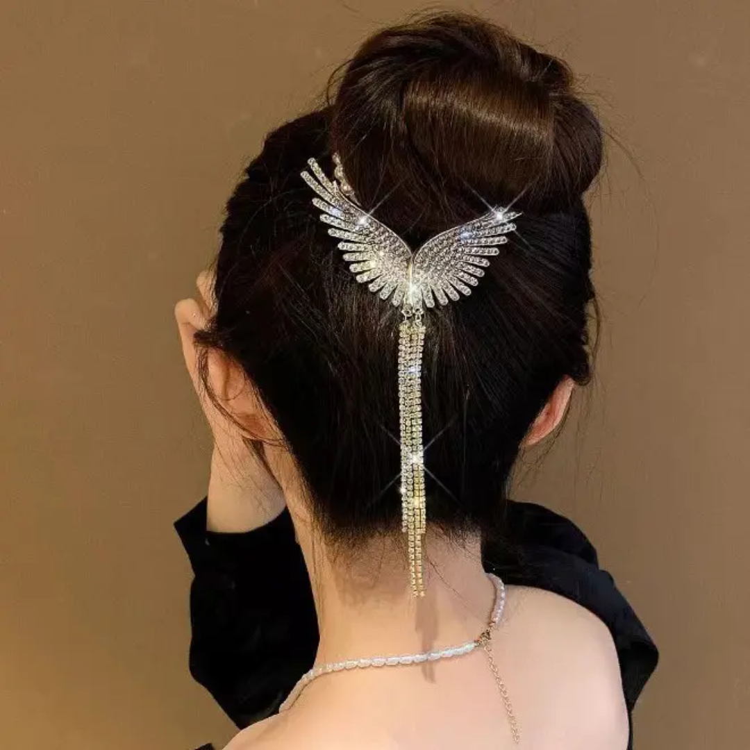Angel Wings Pearl Hair Claw