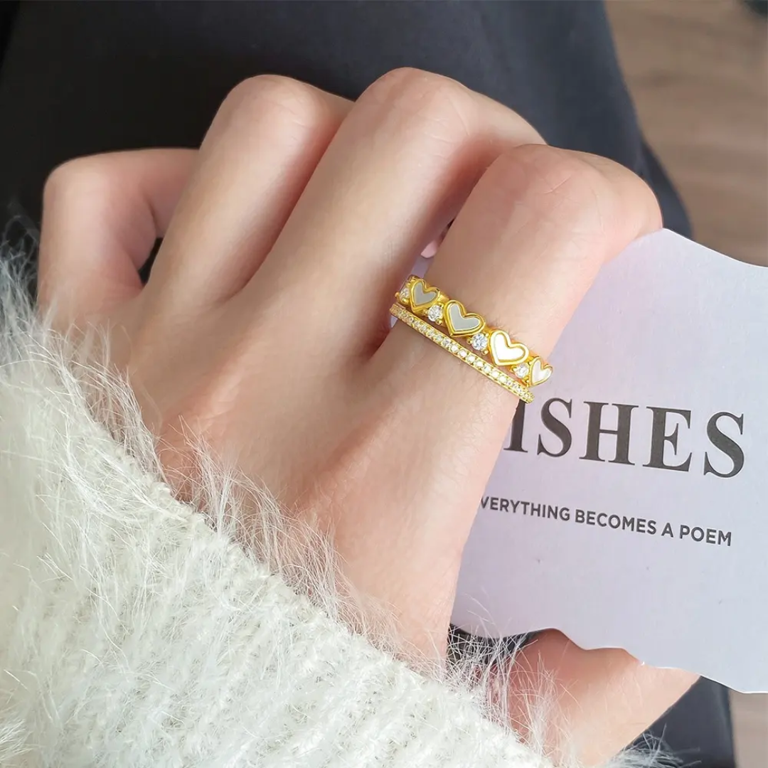 Dainty Heart Blossom Ring
