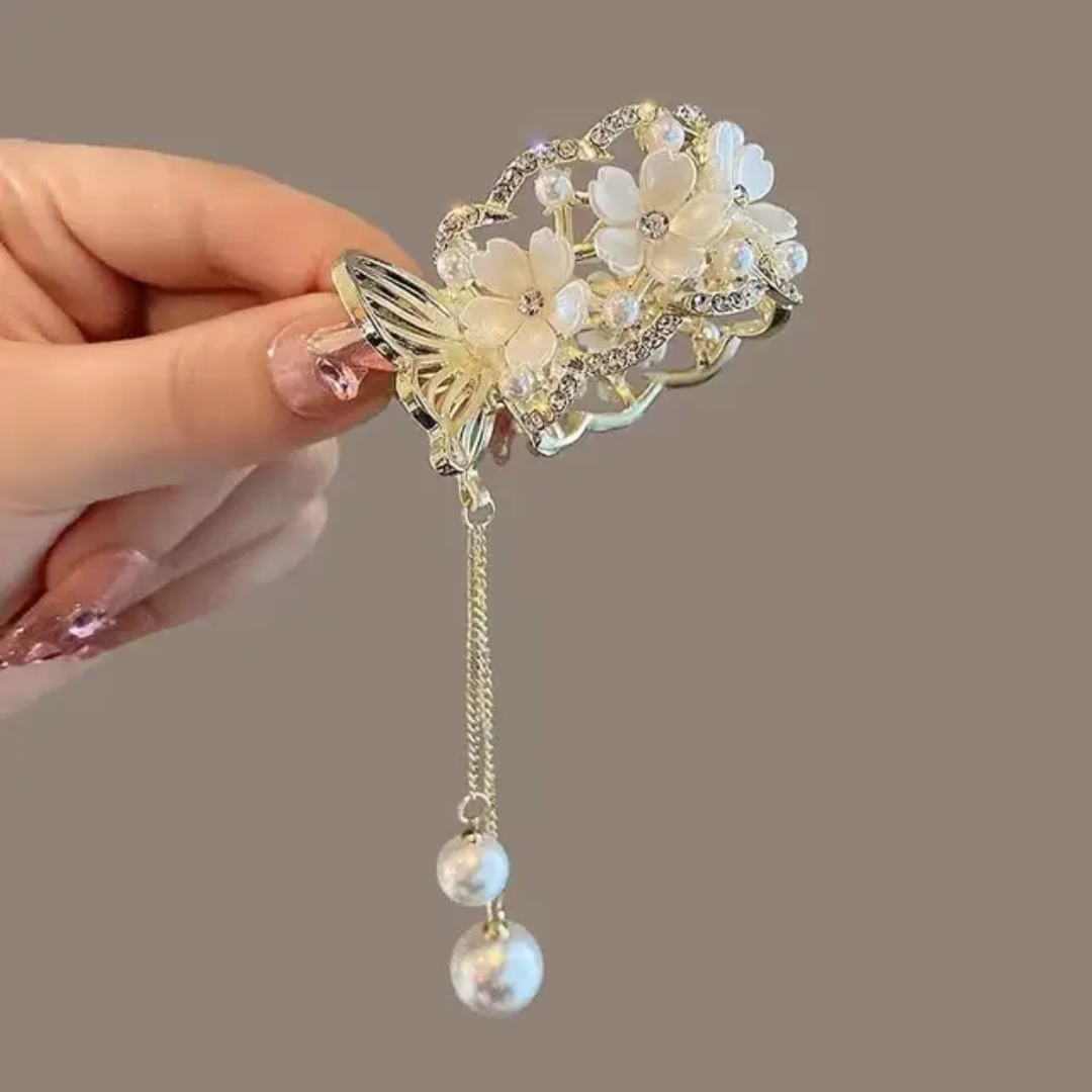 Luminous Pearl Flower Clip