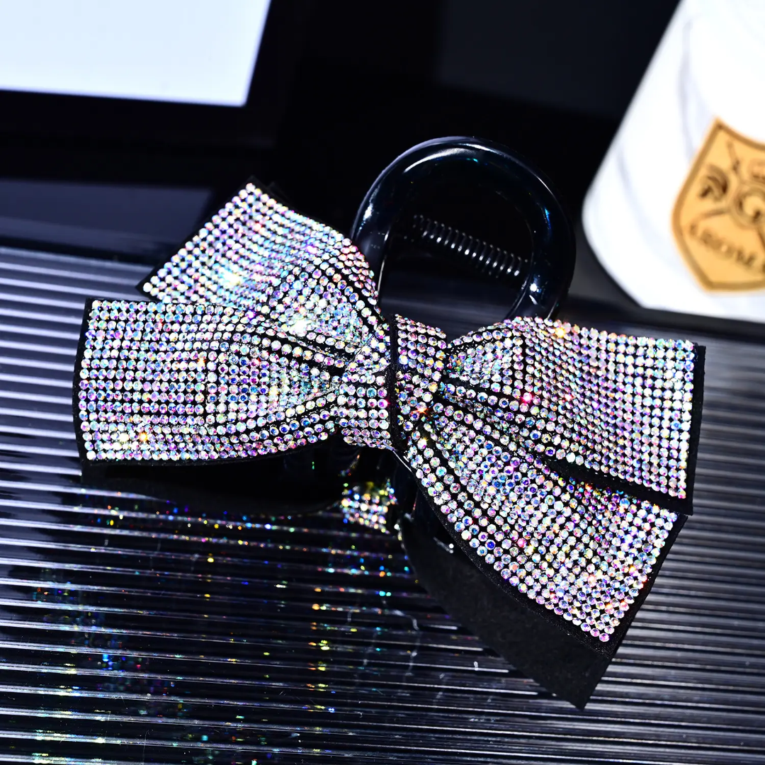 Midnight Sparkle Bow Clip
