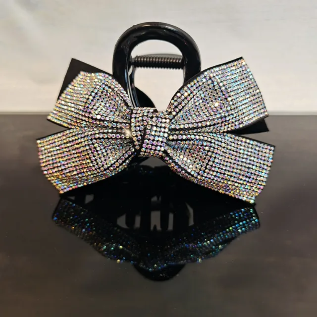 Midnight Sparkle Bow Clip
