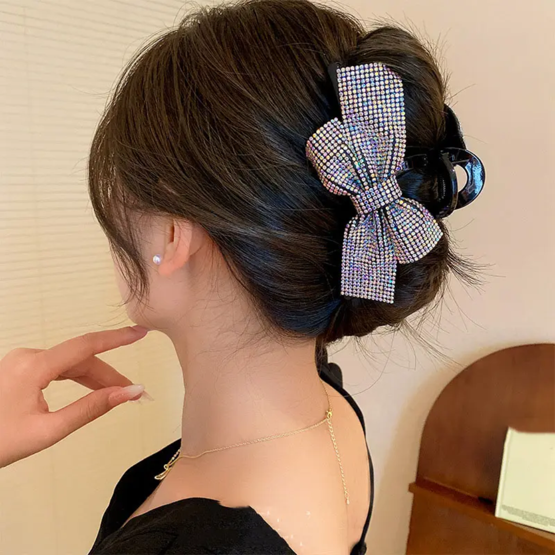 Midnight Sparkle Bow Clip