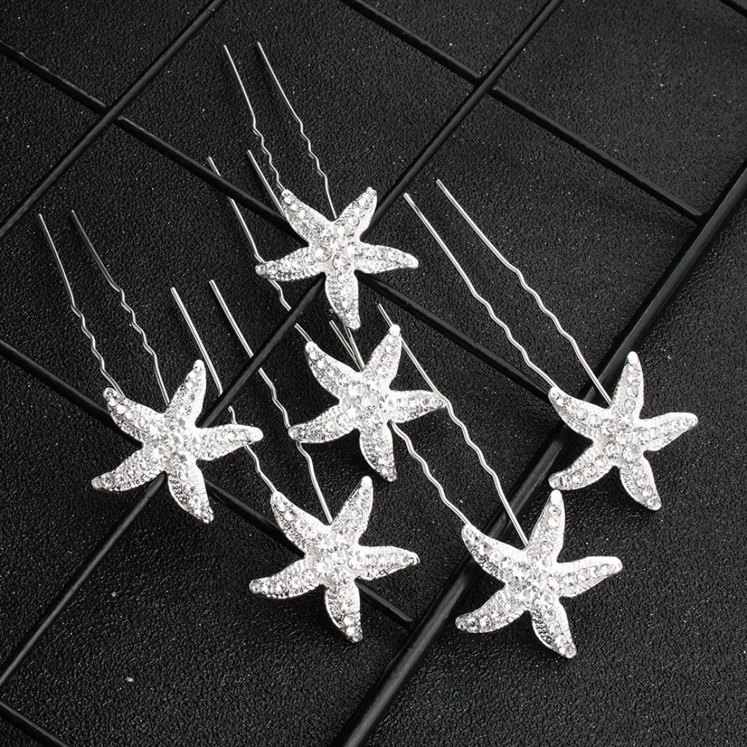 Starfish Shimmer Hair Pins (pack of 2)