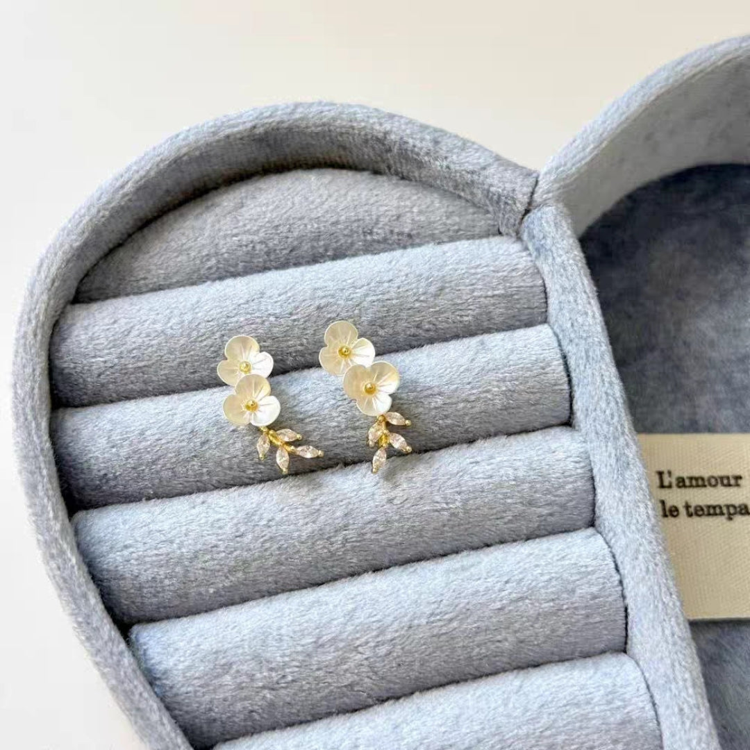 Graceful White Bloom Earrings