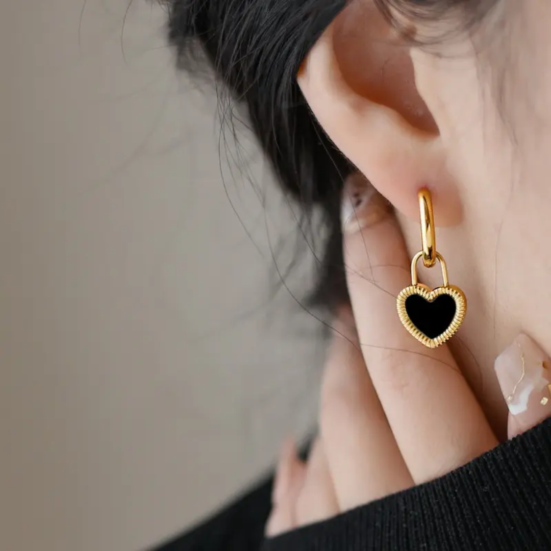 Duo Gilded Heart Hoops Earrings