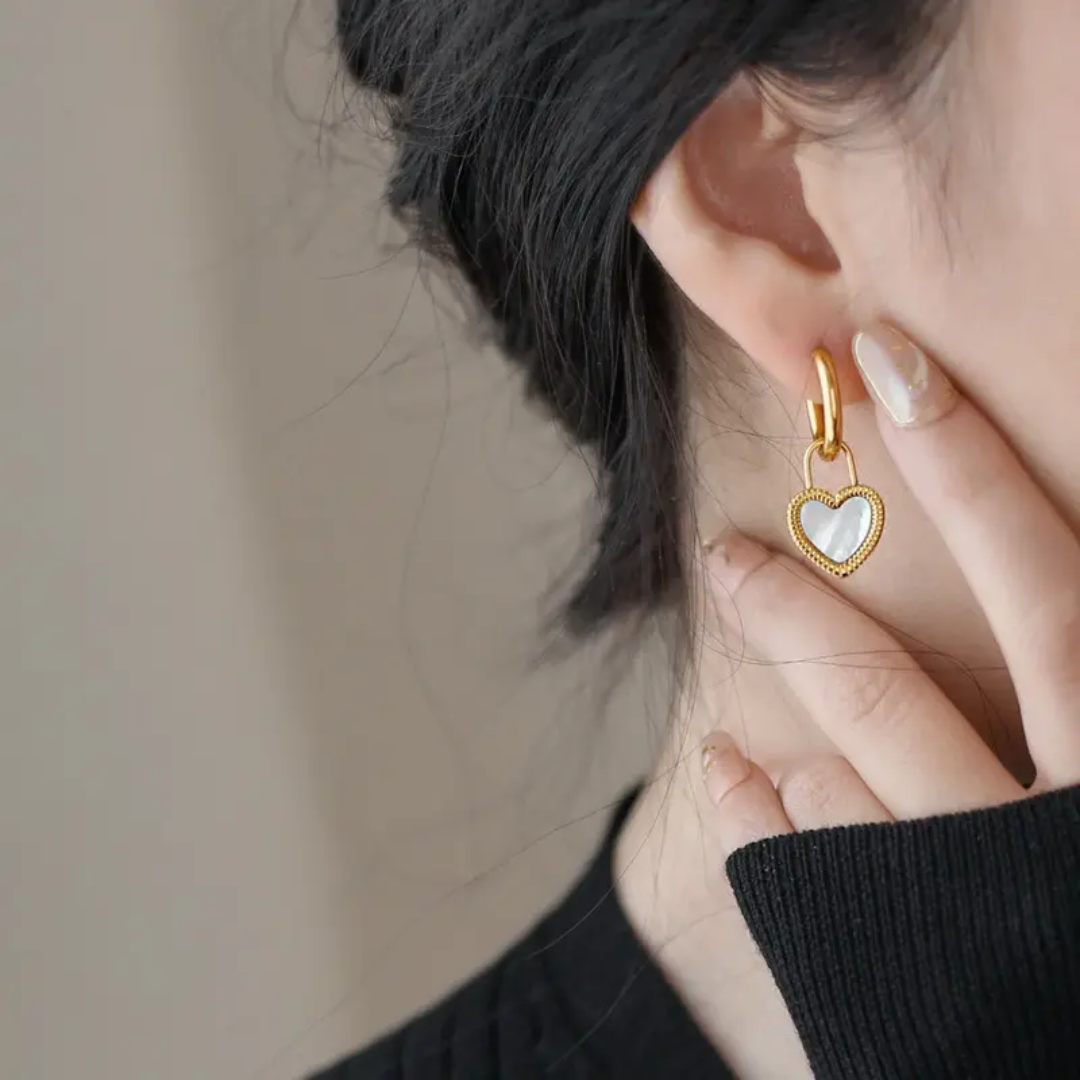 Duo Gilded Heart Hoops Earrings