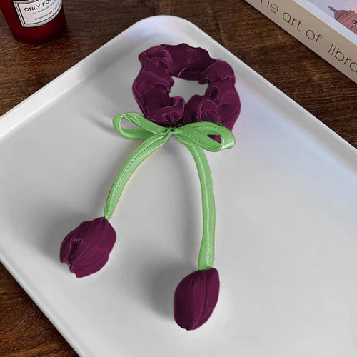 Spring Tulip Pony Scrunchie