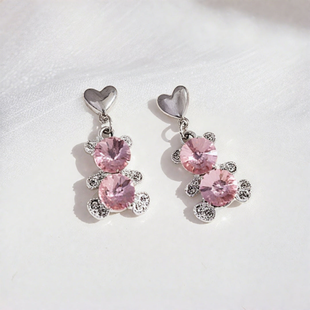 Pink Teddy Love Earrings
