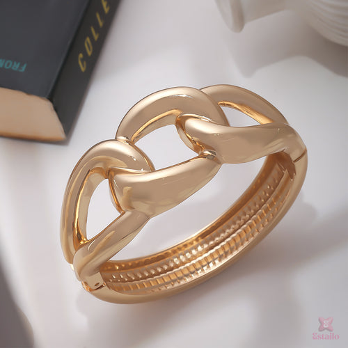 Gilded Linked Cuff Bracelet