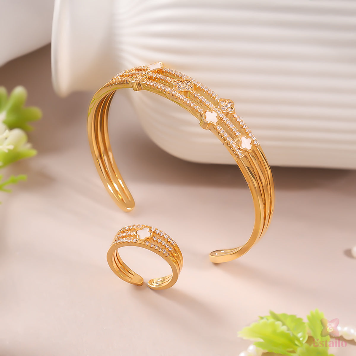 Dazzling Aura Bracelet and Ring