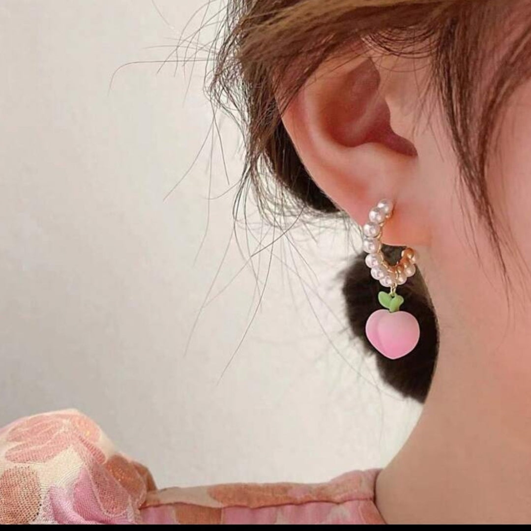 Summer Peach Charm Earrings