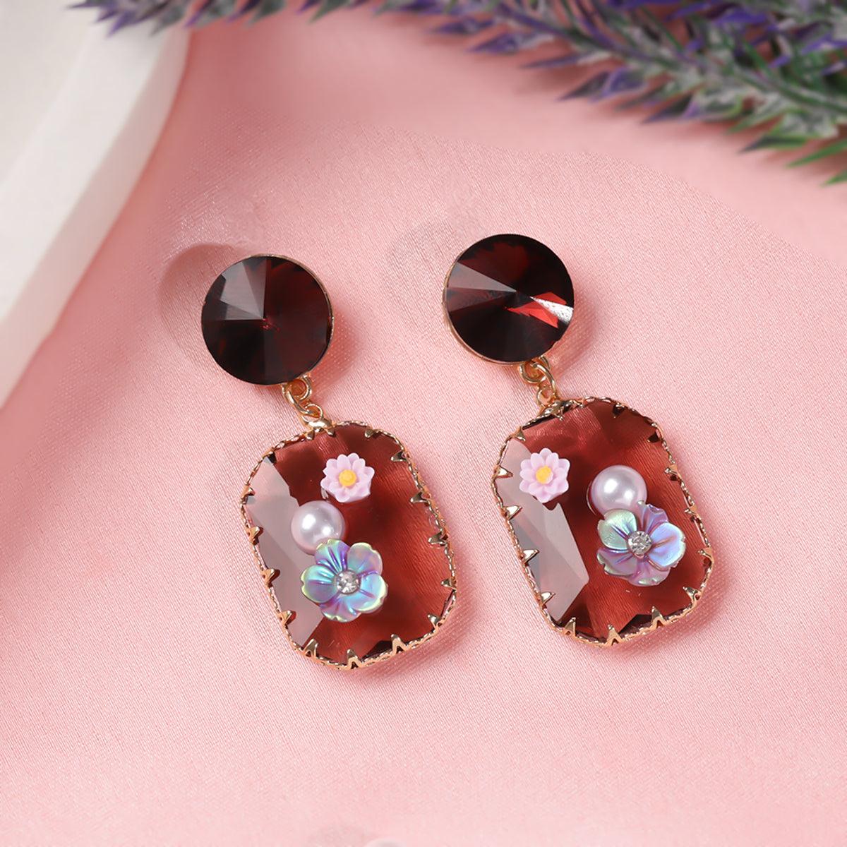 Crystal Stone Glow Statement Earring