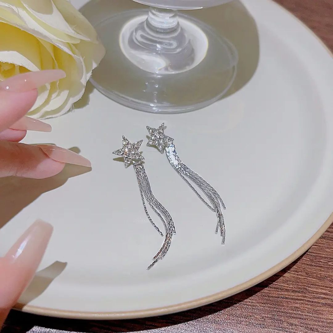 Aim For The Star Chain Earrings
